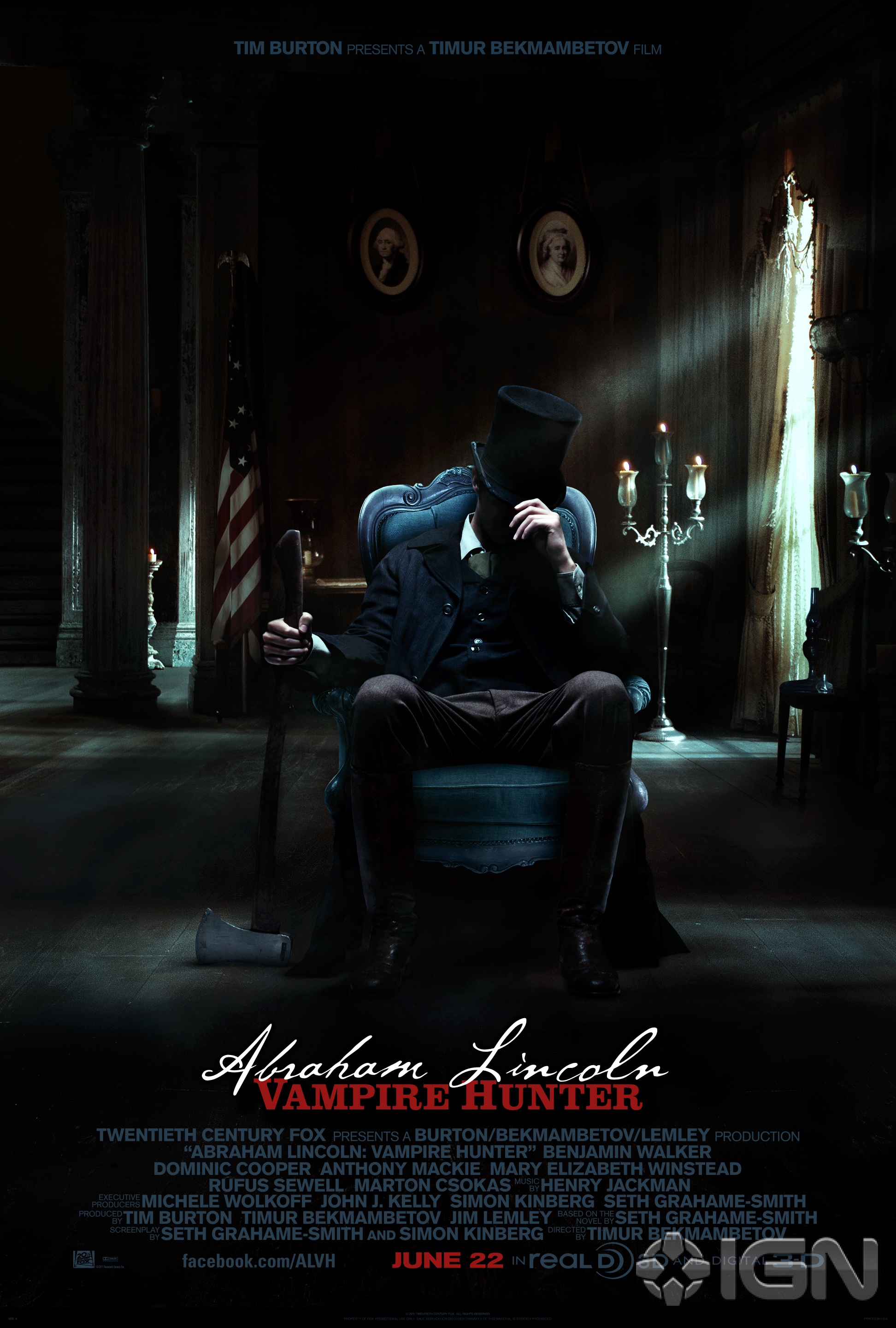Постер - Президент Линкольн: Охотник на вампиров: 1944x2880 / 1277.53 Кб