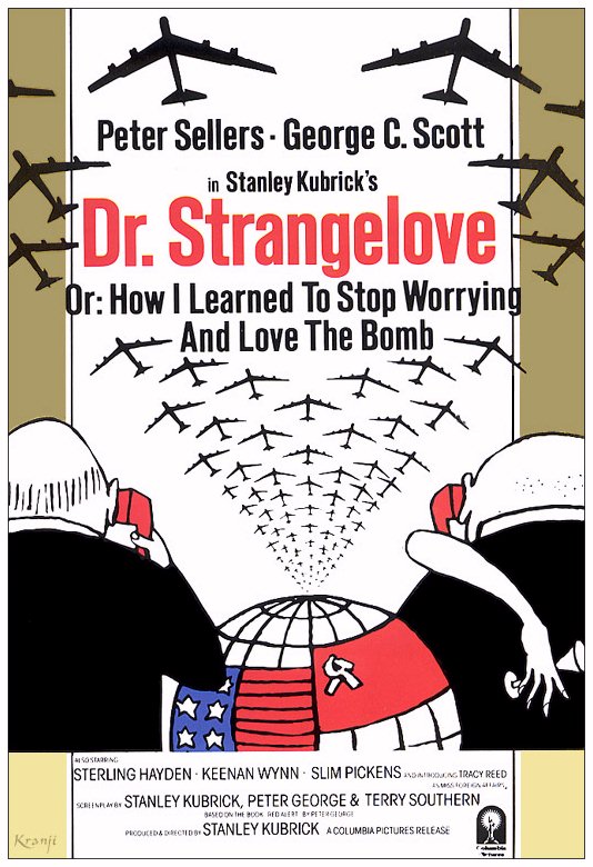 Постер - Доктор Стрейнджлав, или Как я научился не волноваться и полюбил атомную бомбу: 534x780 / 107.05 Кб
